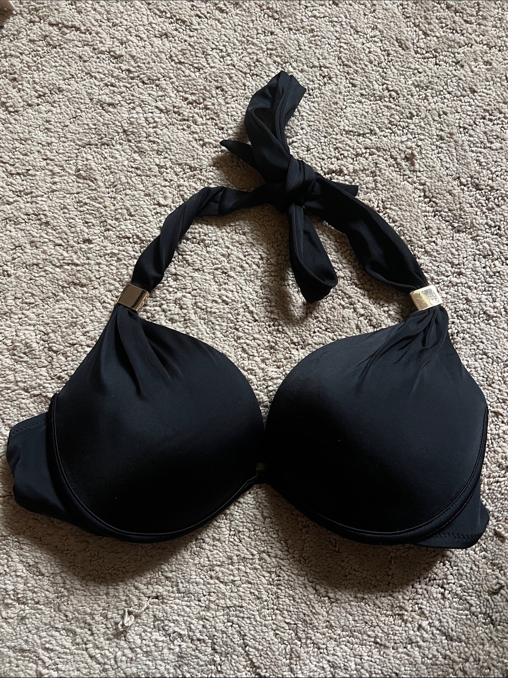Black Halter Push-Up Bikini Top BRAND NEW
